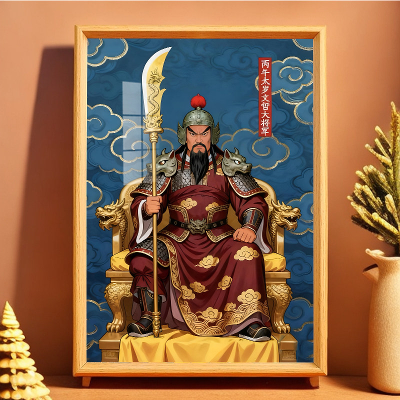 2026年太岁文哲大将军画像神像摆件马年本命年挂画客厅桌面摆台,淘宝优惠券,粉丝福利购,淘宝优惠卷