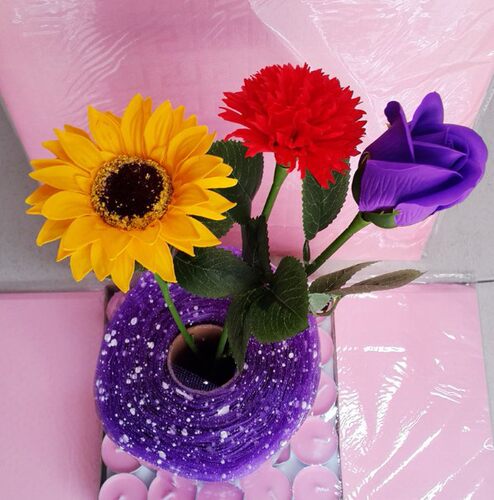 带叶花杆香皂花花杆插花花枝玫瑰花杆仿真花情人节花束材料 - 图3