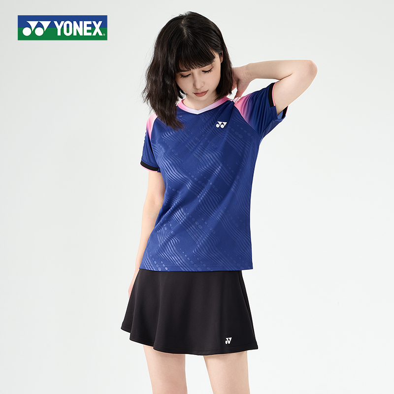 YONEX尤尼克斯羽毛球服女款运动YY速干短袖上衣210154BCR2024新款