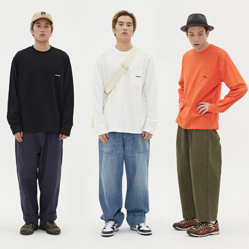 秋季新品国潮六色长袖基础打底衫圆领刺绣套头休闲上衣 WASSUP2019 秋季新品国潮六色长袖基础打底衫圆领刺绣套头休闲上衣 WASSUP2019