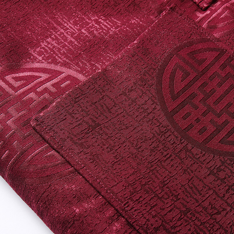 中老年唐装男加绒加厚外套生日礼服 柒骆民族服装