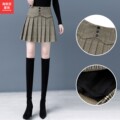 冬季 a字裙 短裙时尚 半身裙女加厚毛呢裙高腰显瘦百褶裙2025年新款