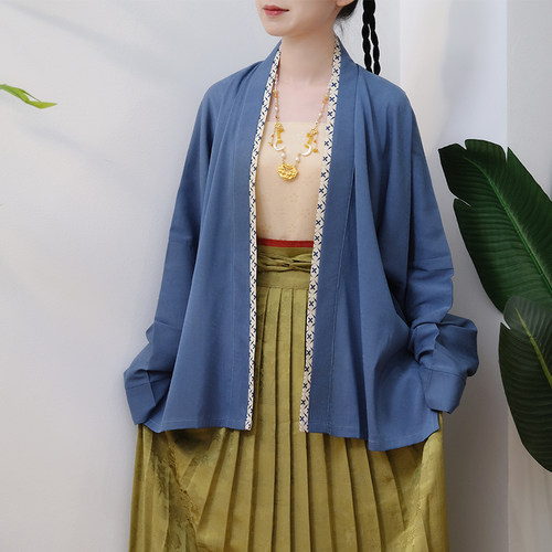 华序九章宋制飞机袖夏季薄款原创汉服女对襟短衫现货日常非古装-图0