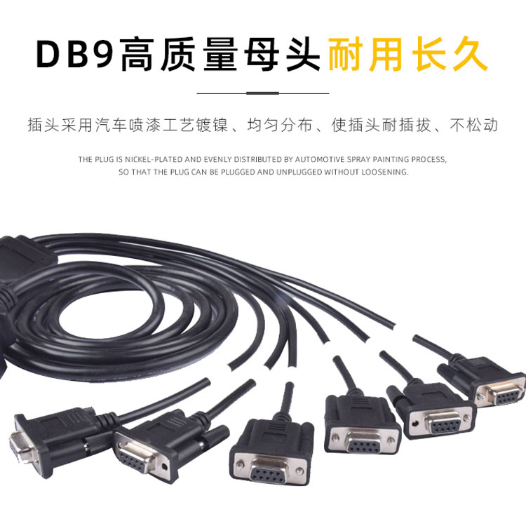 汽车OBD公头 转6个DB9 母头接口 Serial RS232诊断工具网关连接线 - 图0