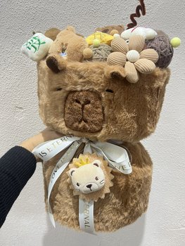 ອຸດົມສົມບູນ Capybara Doll Bouquet Capybara ງາມແລະຫນ້າຮັກຂອງຂັວນວັນເກີດຂອງແຟນແລະ Bestie trendy