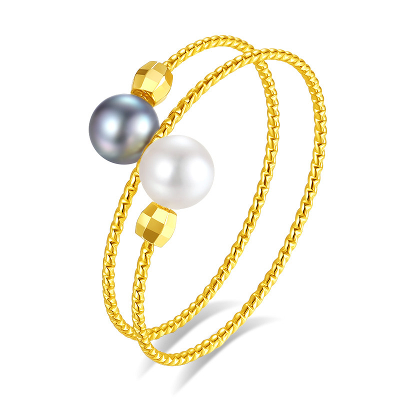 akoya天然海水珍珠多层戒指女纯银可调节活口指环精致双珠手饰品,淘宝优惠券,粉丝福利购,淘宝优惠卷