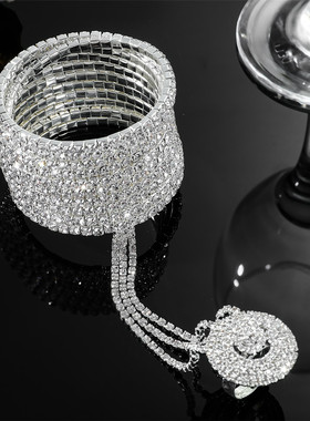 多层水钻连指手链女 拉丁舞交谊舞肚皮舞闪亮满钻手镯