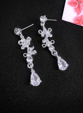 新款韩式项链耳环套装锆石套链