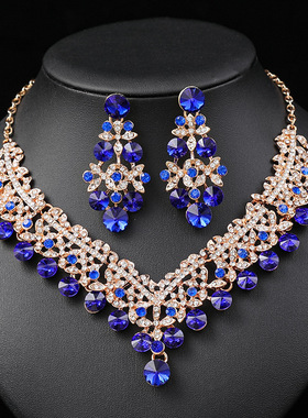 新款欧美新娘项链耳环套装