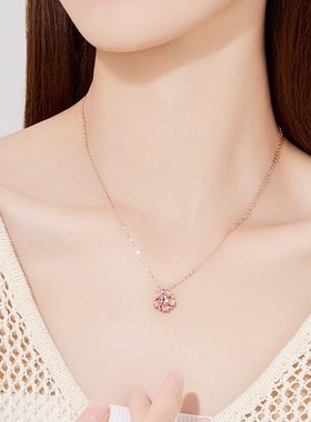 S999足银逃之夭夭项链女2025新款轻奢小众一款俩戴锁骨链生日礼物