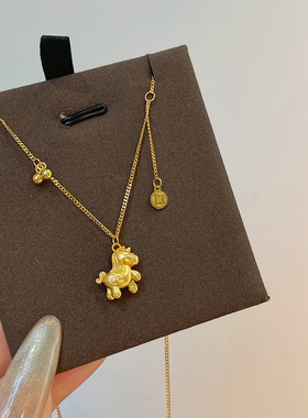 纯银马年生肖项链本命年小马吊坠招财银饰女款2025新款新年礼物