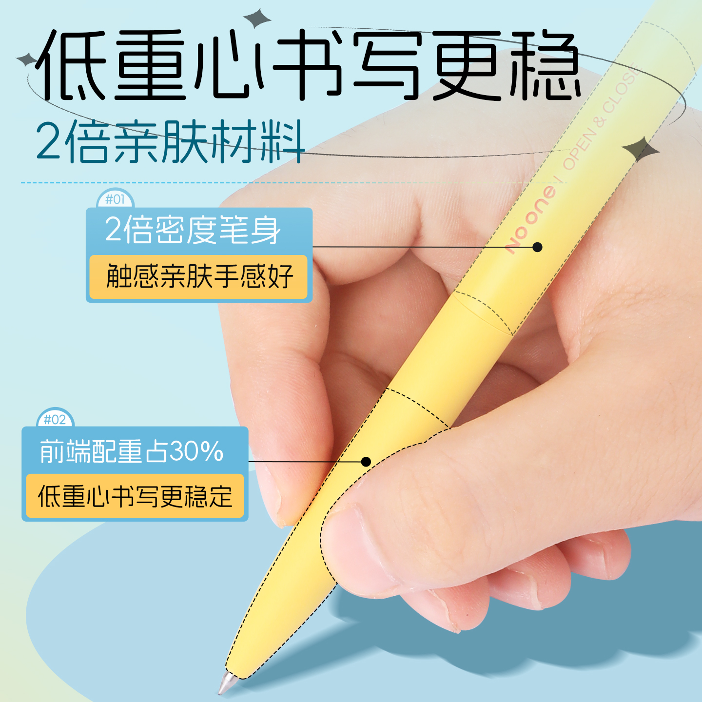 Chenguang decompression switch pen double ball bullet quick drying