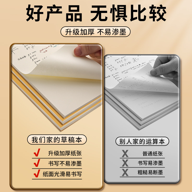 晨光空白分区草稿本学生专用草稿纸初中生用加厚数学考研专用演算纸大学生用高中生护眼打草纸分区草稿本,淘宝优惠券,粉丝福利购,淘宝优惠卷