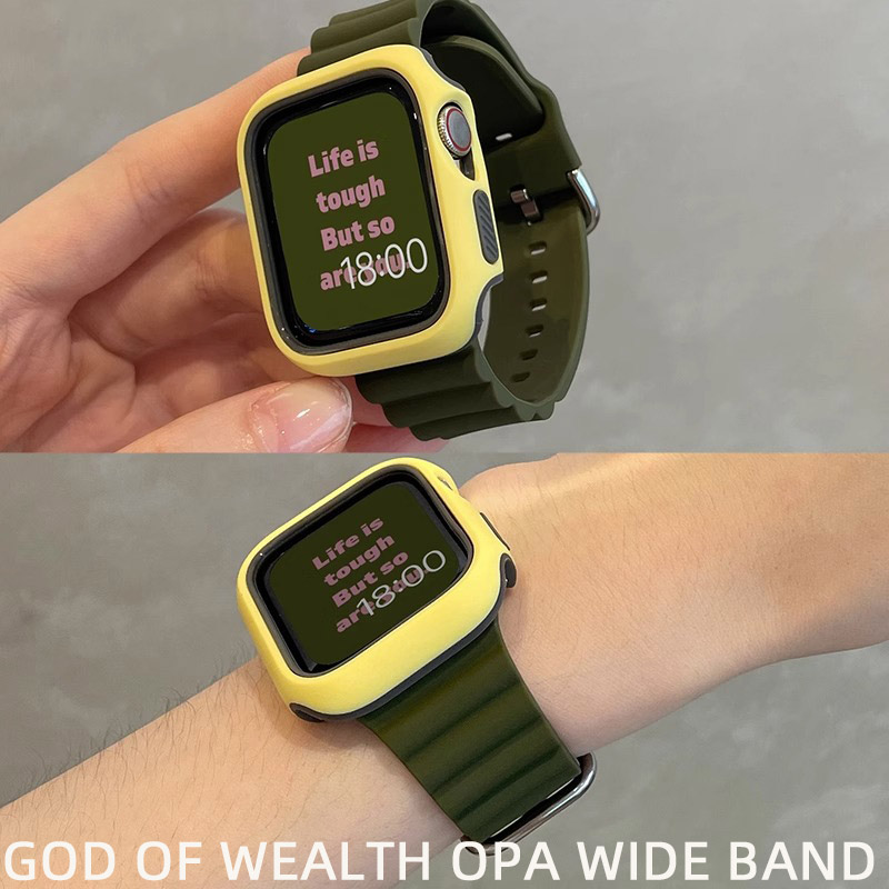 FFan硅胶运动适用于苹果applewatch7手表iwatch8代se表带男女夏65