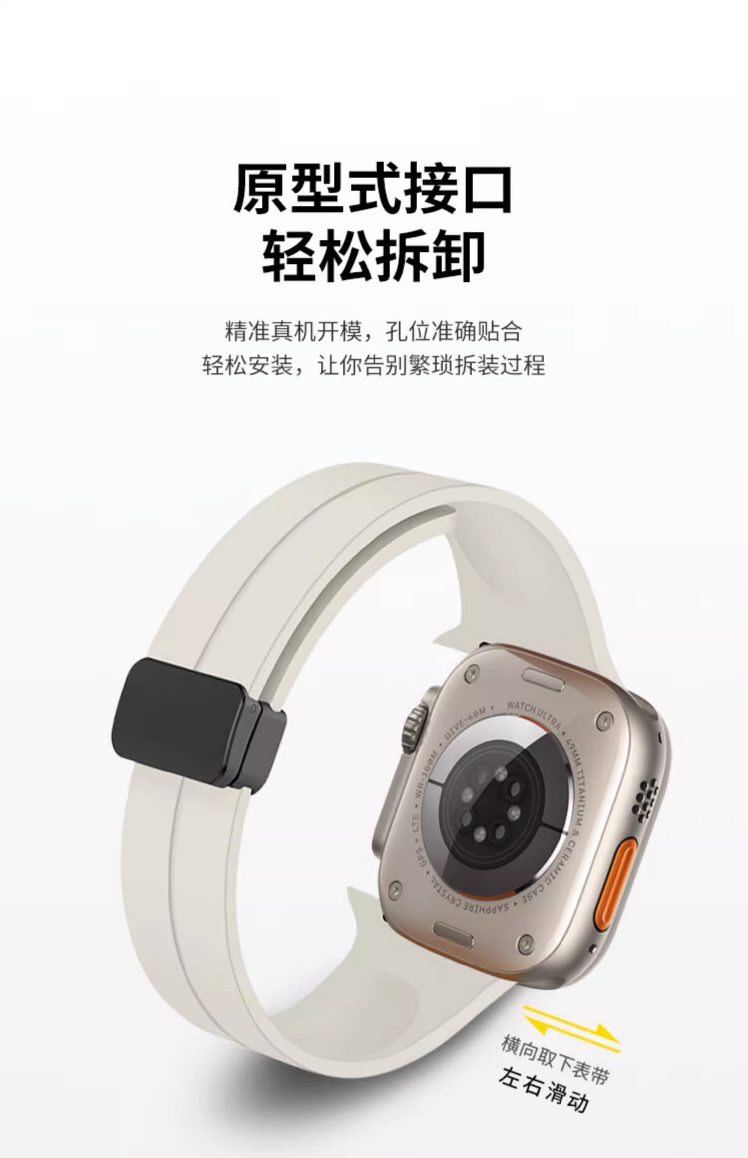 磁吸折叠扣适用iwatch8表带applewatch表带苹果手表7/6/5/4夏天女