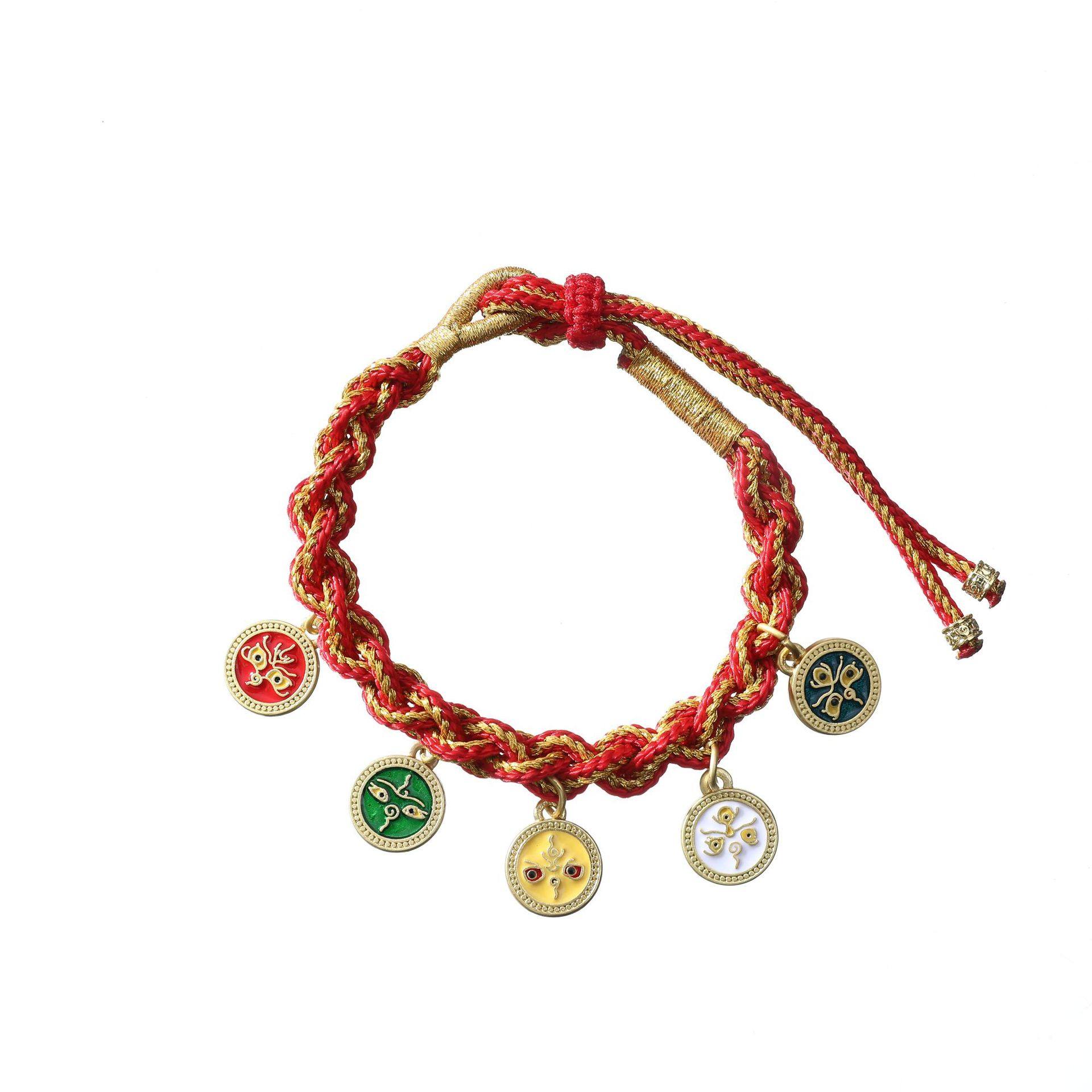 藏式手绳唐卡手工编织绳五路财神编绳手链男女本命年民族风,淘宝优惠券,粉丝福利购,淘宝优惠卷