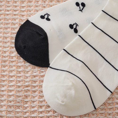 IEF/爱依服袜子2025秋季新款韩版时尚印花舒适透气短袜 - 图3