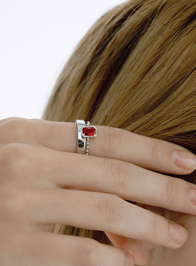 LELOUP幻境链条方钻宝石开口戒