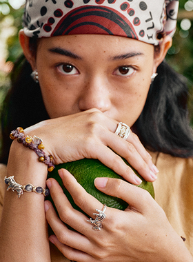 SWAHILL 斯瓦山丘斑马编织手绳彩色叠戴度假风水晶手链女