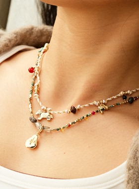 LAZY CIRCLES绿松金梨项链女万事顺梨女朋友礼物吊坠链