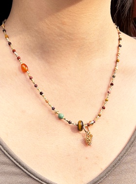 LAZY CIRCLES 点点松果乐项链女复古原创设计日常叠戴项链