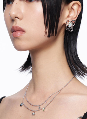 LOOOPS小花星体吊坠双层锁骨百搭