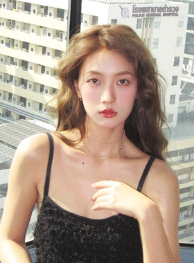 LAZY CIRCLES金色双层水珠叠戴项链女轻奢高级感锁骨链春夏配饰