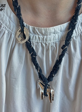 picnique  木马雕塑小马画像硬币牛仔编织项链小众个性度假风