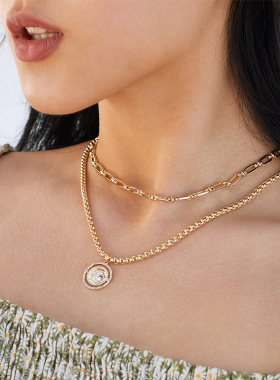 INCHEDITION大富翁金币叠戴项链