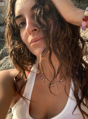 waki 西西里晨雾项链花朵度假感精致灰蓝色手工串珠锁骨链女