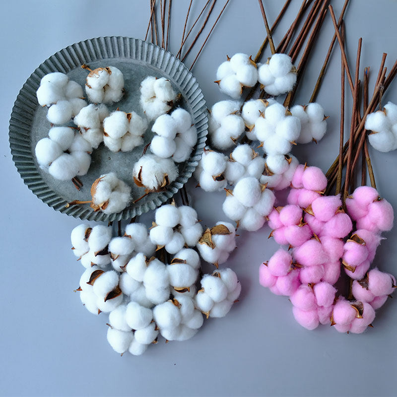 6cm直径diy圣诞棉花配件 彩色自然棉圣诞装饰品花环藤条diy装饰包