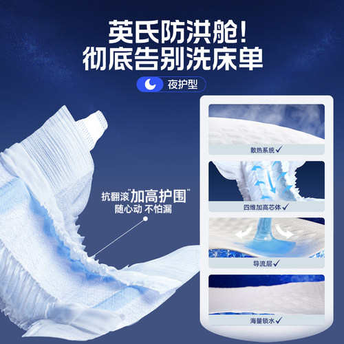 【1夜1片巨吸防漏】英氏高护夜用拉拉裤婴幼儿安睡裤宝宝早起不臭 - 图1