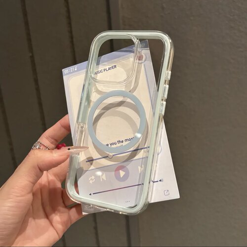 ins风高颜值简约透色亚克力磁吸适用iPhone16/15promax苹果手机壳华为P70保护套小米15oppofindx8 - 图0