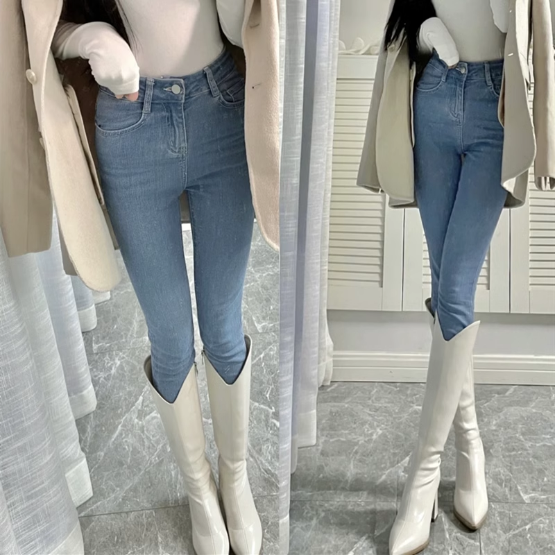 推荐 瘦腿V口长筒靴女2025秋冬尖头高跟粗跟长靴高筒侧拉链骑士靴,淘宝优惠券,粉丝福利购,淘宝优惠卷