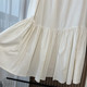 Breathable cotton and linen blend pleated flare skirt cake skirt