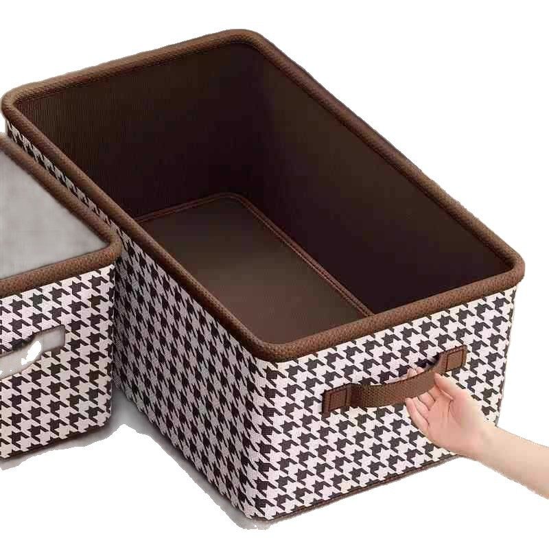 千鸟格衣服收纳盒家用布艺衣柜分层神器放衣物裤子储物筐框整理箱,淘宝优惠券,粉丝福利购,淘宝优惠卷
