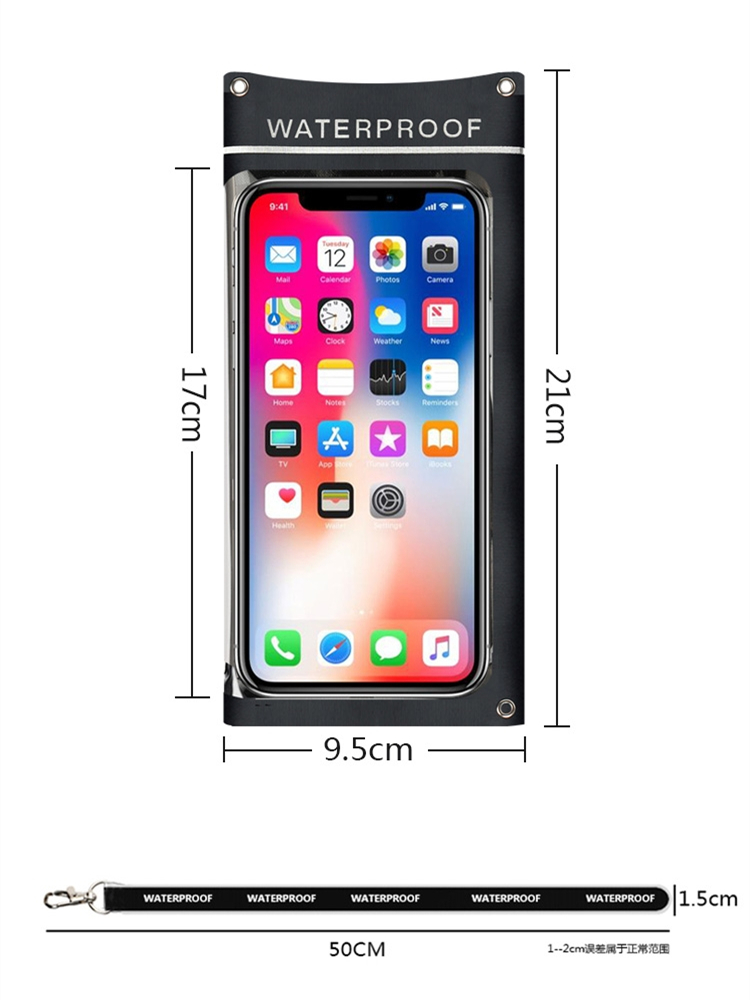 防水袋适用iPhone/13Pro雨天XSMax手机14Plus斜挎XR代驾6sPlus防 - 图3