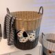 Ins cute puppy imitation rattan large capacity dirty clothes basket