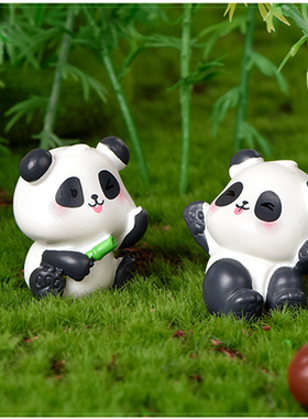 树脂微景观卡通熊猫摆件