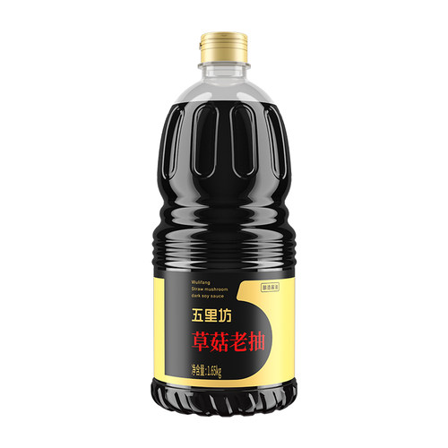 五里坊草菇老抽1.65KG酿造一级酱油烹饪炒菜上色红烧酱油3.3斤/瓶 - 图3