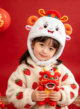 可爱卡通毛绒小羊帽新年喜庆摄影