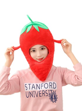 可爱搞怪蔬菜水果头套帽子拍照女