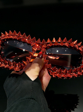 欧美异形尖刺铆钉朋克太阳镜男女