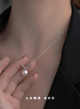 保色高两珍珠项链毛衣链