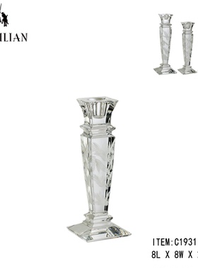 卡斯特兰美式透明水晶摆件烛台家居客厅摆设创意玄关饰品C1931