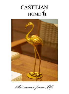 纯铜火烈鸟爱情送女友礼家居摆件