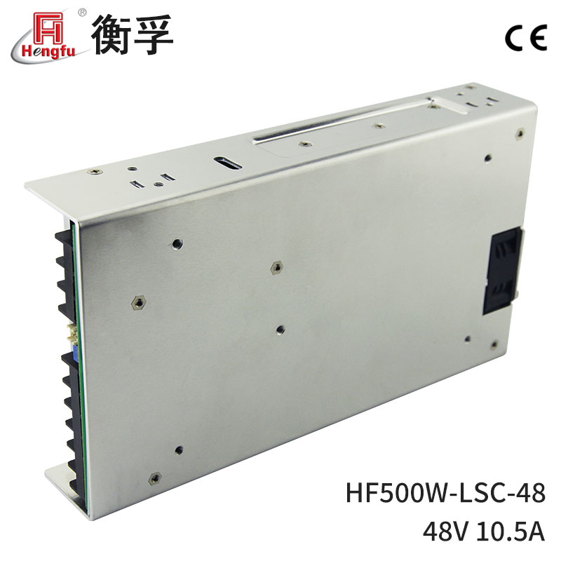 衡孚HF500W-LSC-48宽电网DC48V10.5A单路输出PFC薄款机壳开关电源 - 图2