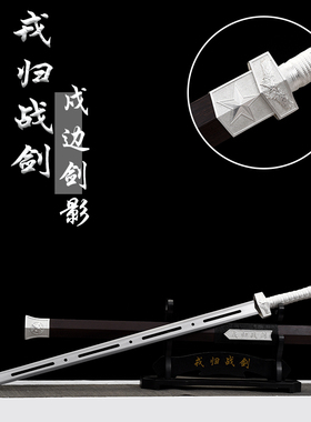 龙泉戎归战之剑汉剑一体龙骨花纹退伍纪念送战友定制礼品未开刃