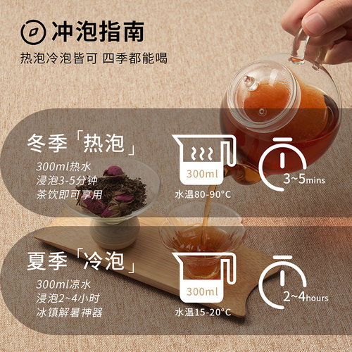 茗花有主玫瑰普洱茶包熟茶组合花茶袋三角茶包袋泡茶玫瑰花茶包 - 图3