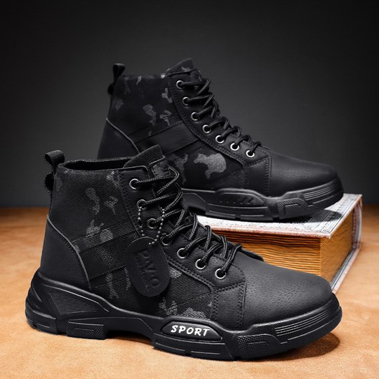 马丁靴男款2026新款春季高帮工装靴子男士厚底增高经典英伦大黄靴